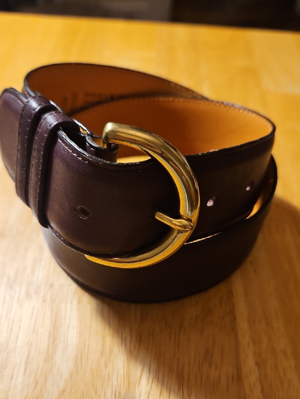 Coach Burgundy Glove Tanned Leather Belt